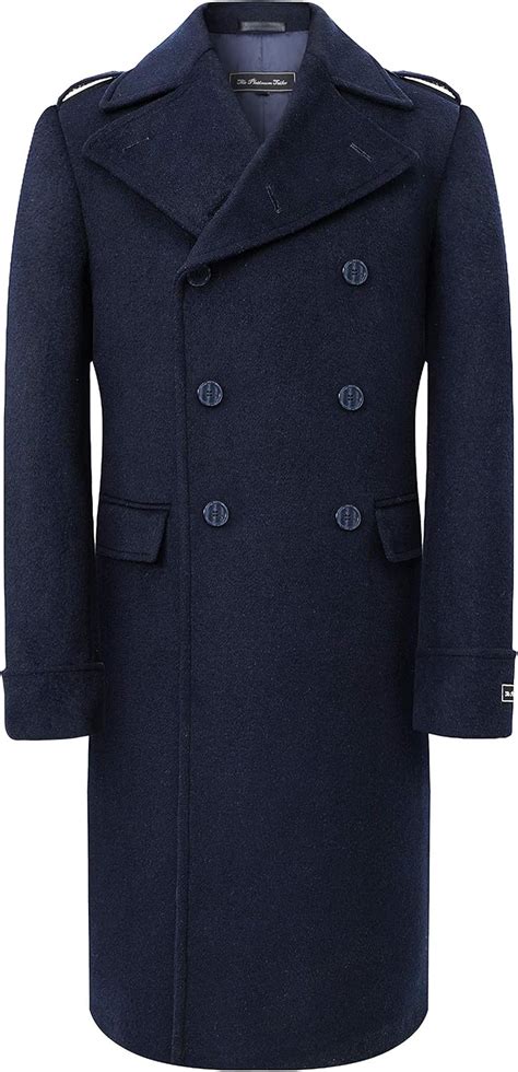 mens navy blue wool overcoat|navy blue cashmere overcoat.